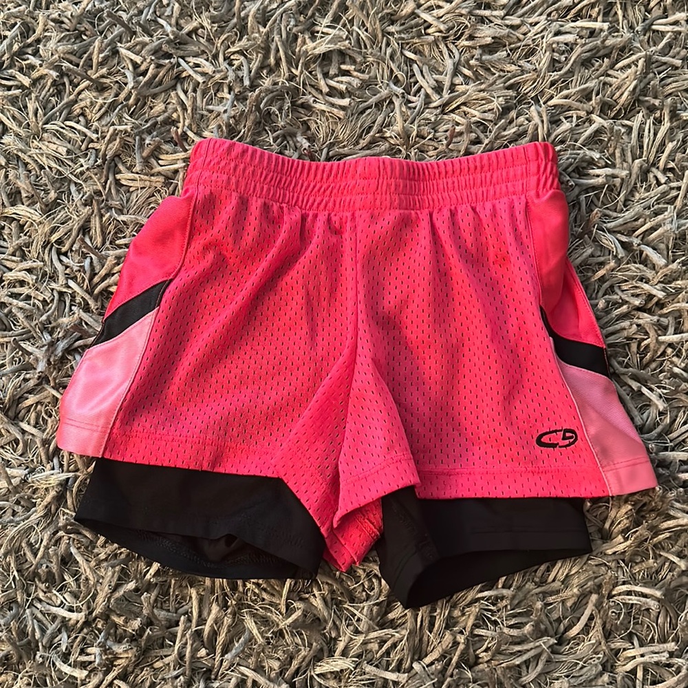 Girls Pink Champion Sports Shorts